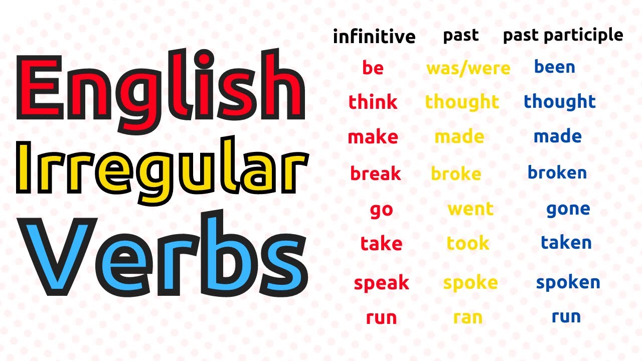 List Of Some English Irregular Verbs Edukamer