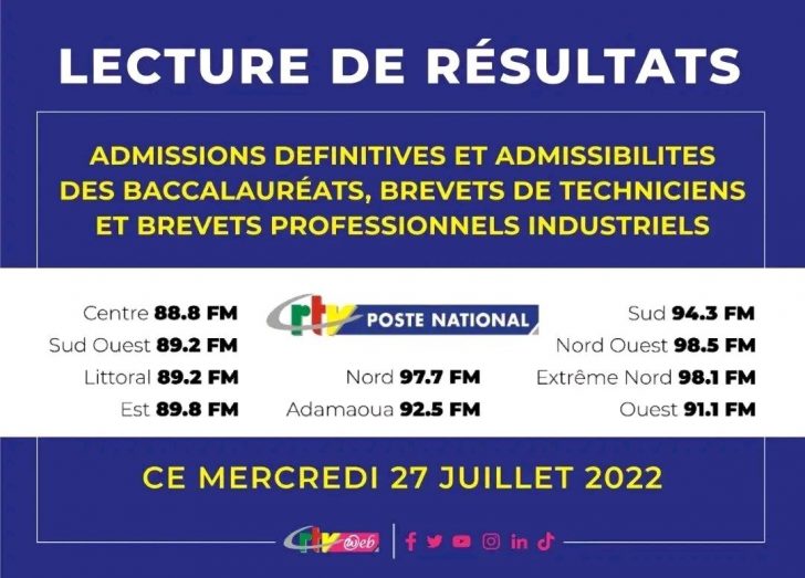 Résultats Baccalauréat 2022 Cameroun; Liste des admis au BAC session